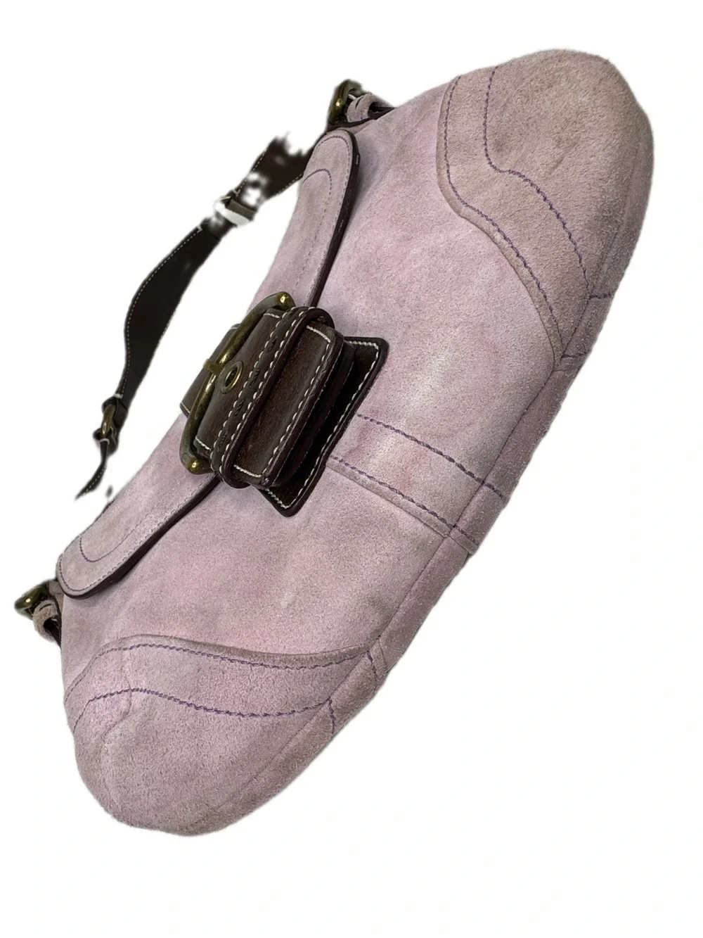 Coach Lavendar Suede Y2K Vintage SoHo Flap Buckle Bag